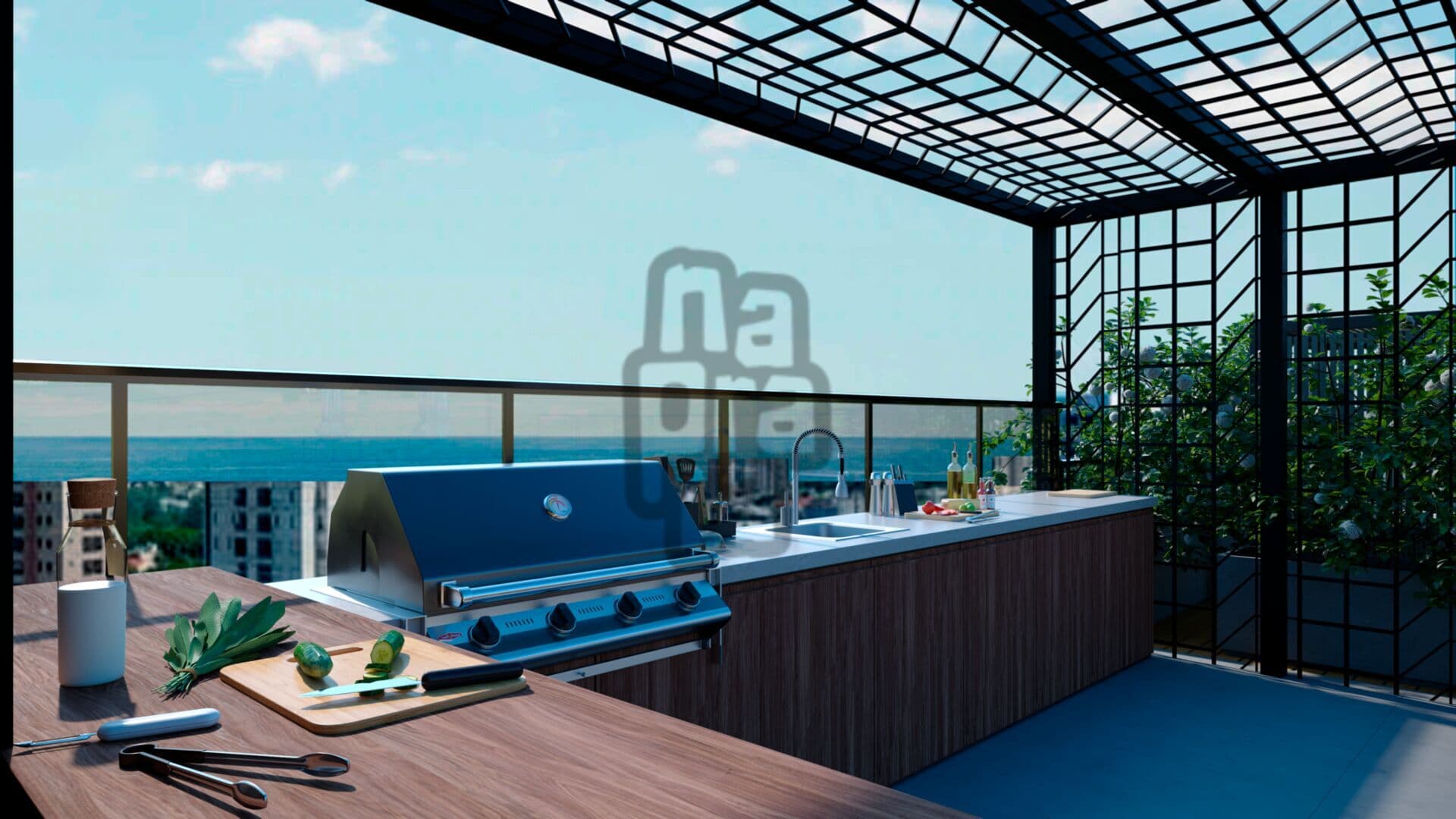 Apartamento a menos de 270 metros do mar, Decorado e Projetado