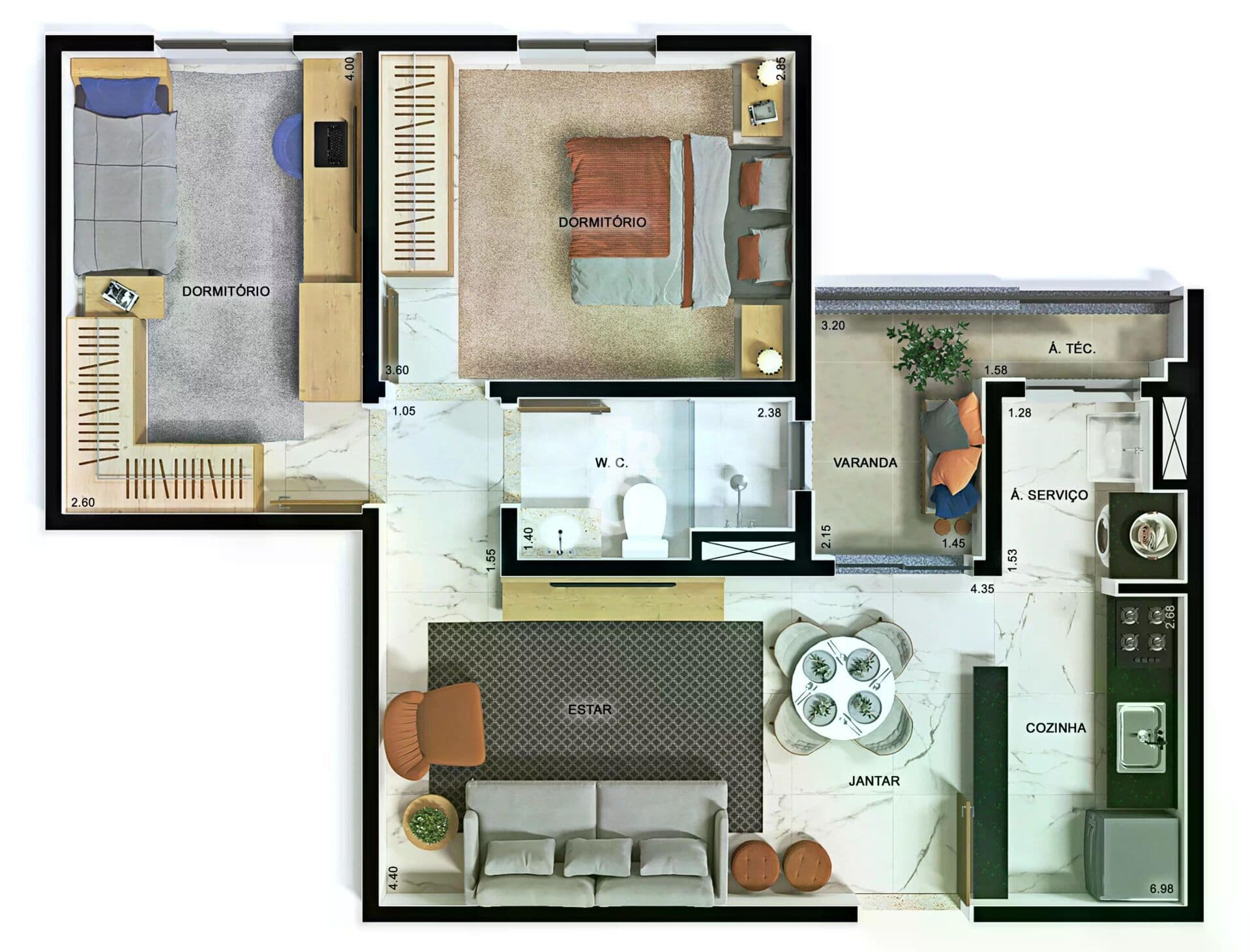 APARTAMENTO À VENDA | 58M² | 2 QUARTOS | 1 VAGAS DE GARAGEM | CONDOMÍNIO ALTOS DA AVENIDA | JUNDIAÍ - SP
