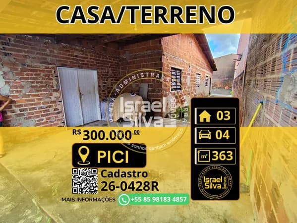 Casa/Terreno 363m² Pici, Fortaleza/CE