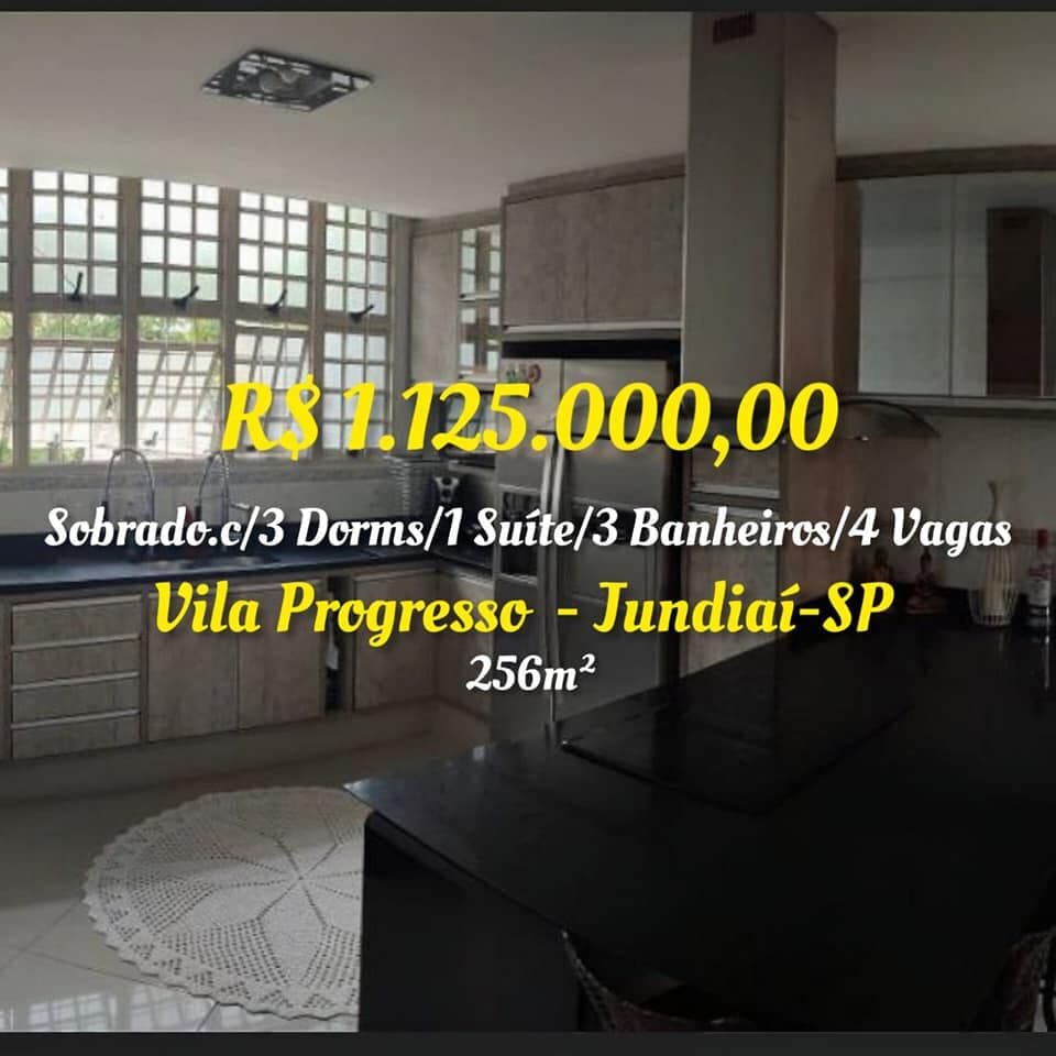 Sobrado c/3 Dorms/1 Suíte/3 Banheiros/4 vagas . Loc.Vila Progresso,Jundiaí-SP