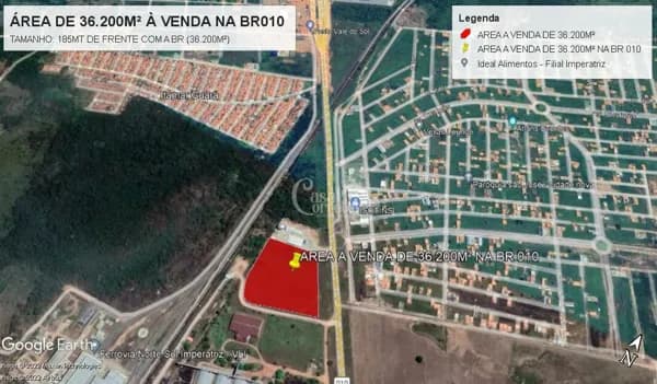 Área de 36.200m² na BR 010.
