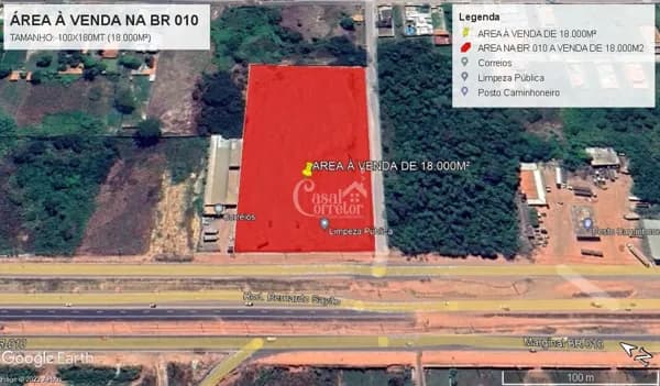 Área de 18.000m² na BR 010.