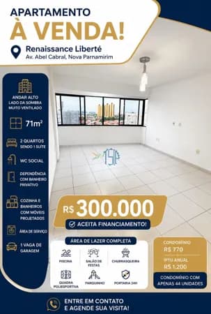 OPORTUNIDADE APARTAMENTO EM NOVA PARNAMIRIM/ APARTAMENTO A VENDA EM NOVA PARNAMIRIM /