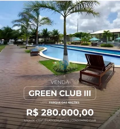 TERRENO NO GREEN CLUB III / TERRENO DE CONDOMINIO EM PARQUE DAS NAÇÕES / TERRENO DE CONDOMINIO EM PARNAMIRIM / TERRENO DE CONDOMINIO EM NATAL