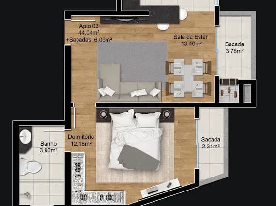 Apartamento em Palhoça - Centro