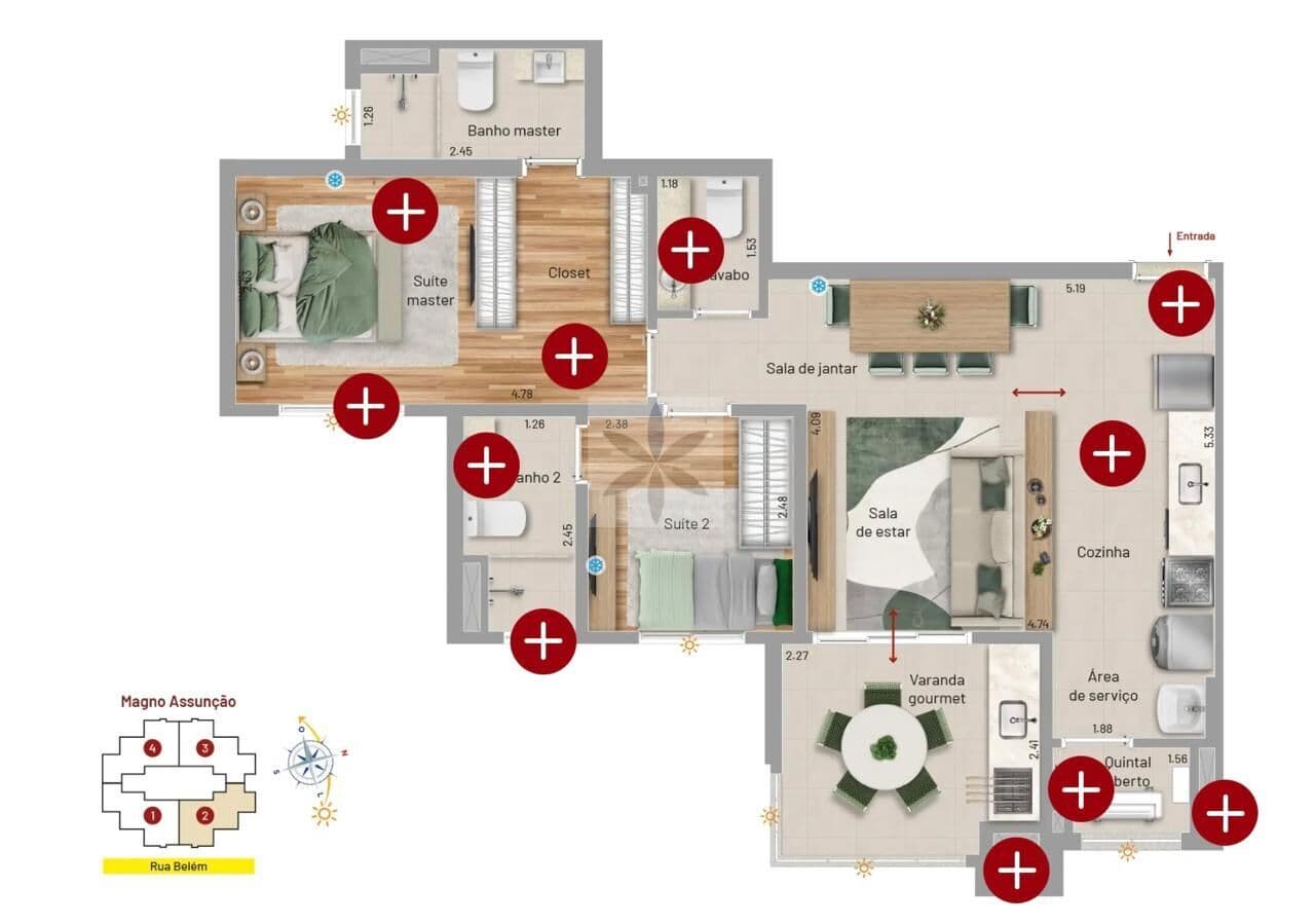 Apartamento em Vila Assunção, Santo André/SP