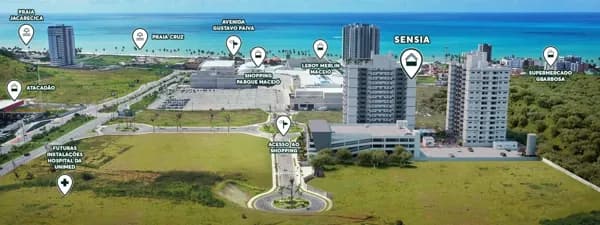 Apartamento com 2 Quartos e Varanda Gourmet no Edf Sensia Horizontes do Atlântico