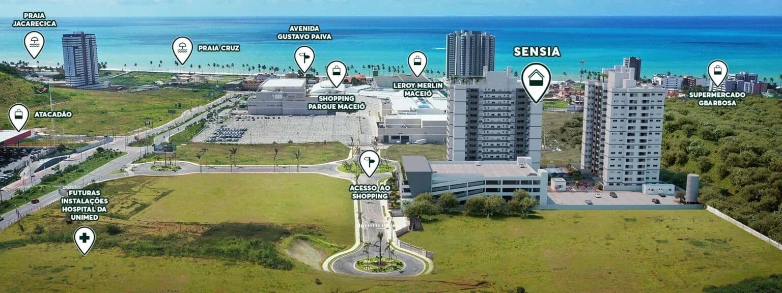 Apartamento com 2 Quartos e Varanda Gourmet no Edf Sensia Horizontes do Atlântico