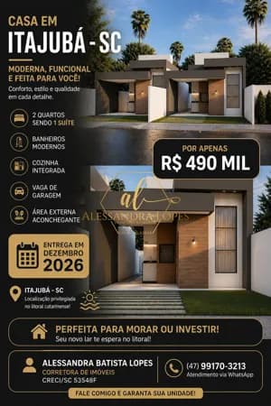 Casa de Padrão Elevado em Itajuba-Barra Velha
