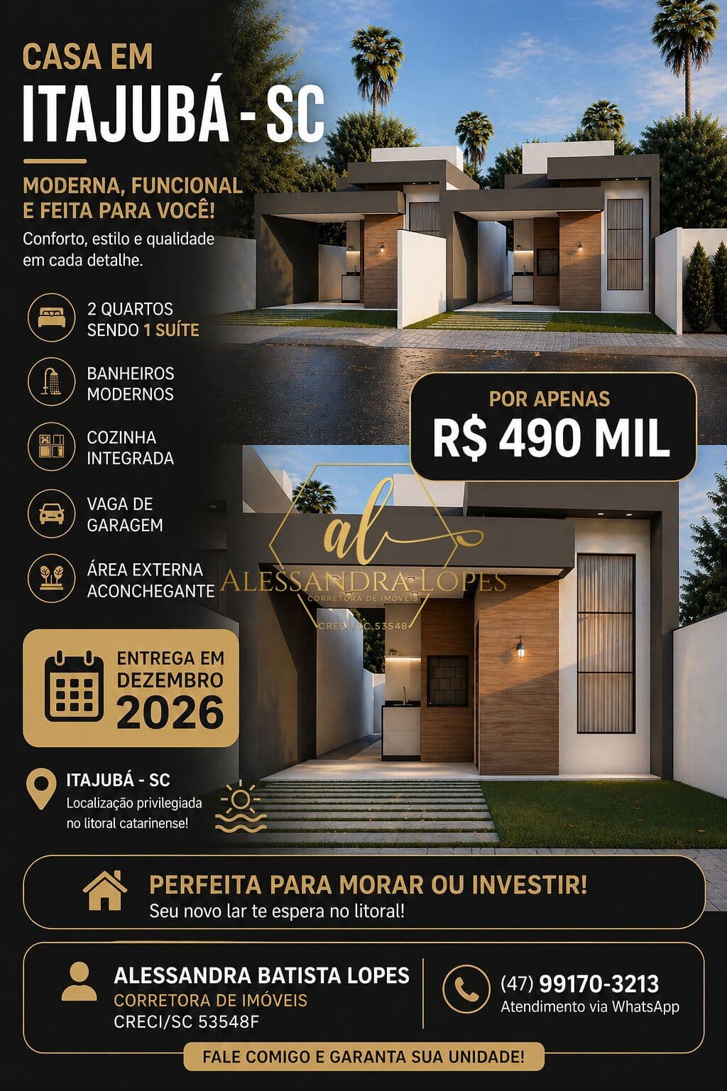 Casa de Padrão Elevado em Itajuba-Barra Velha