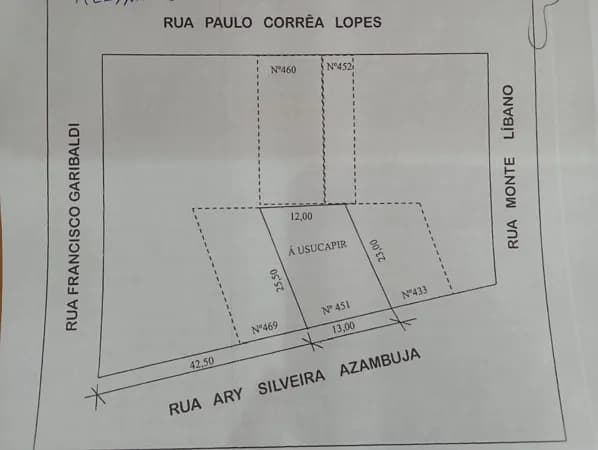 Lote/Terreno em Bagé - Getúlio Vargas