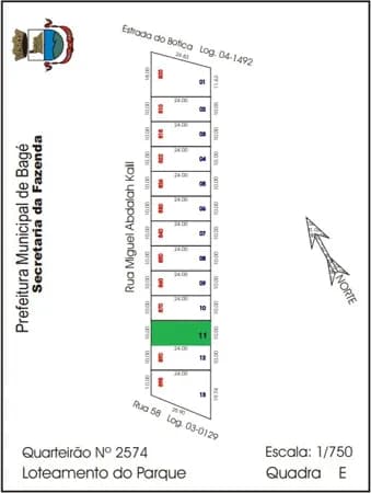 Lote/Terreno em Bagé - Passo do Príncipe