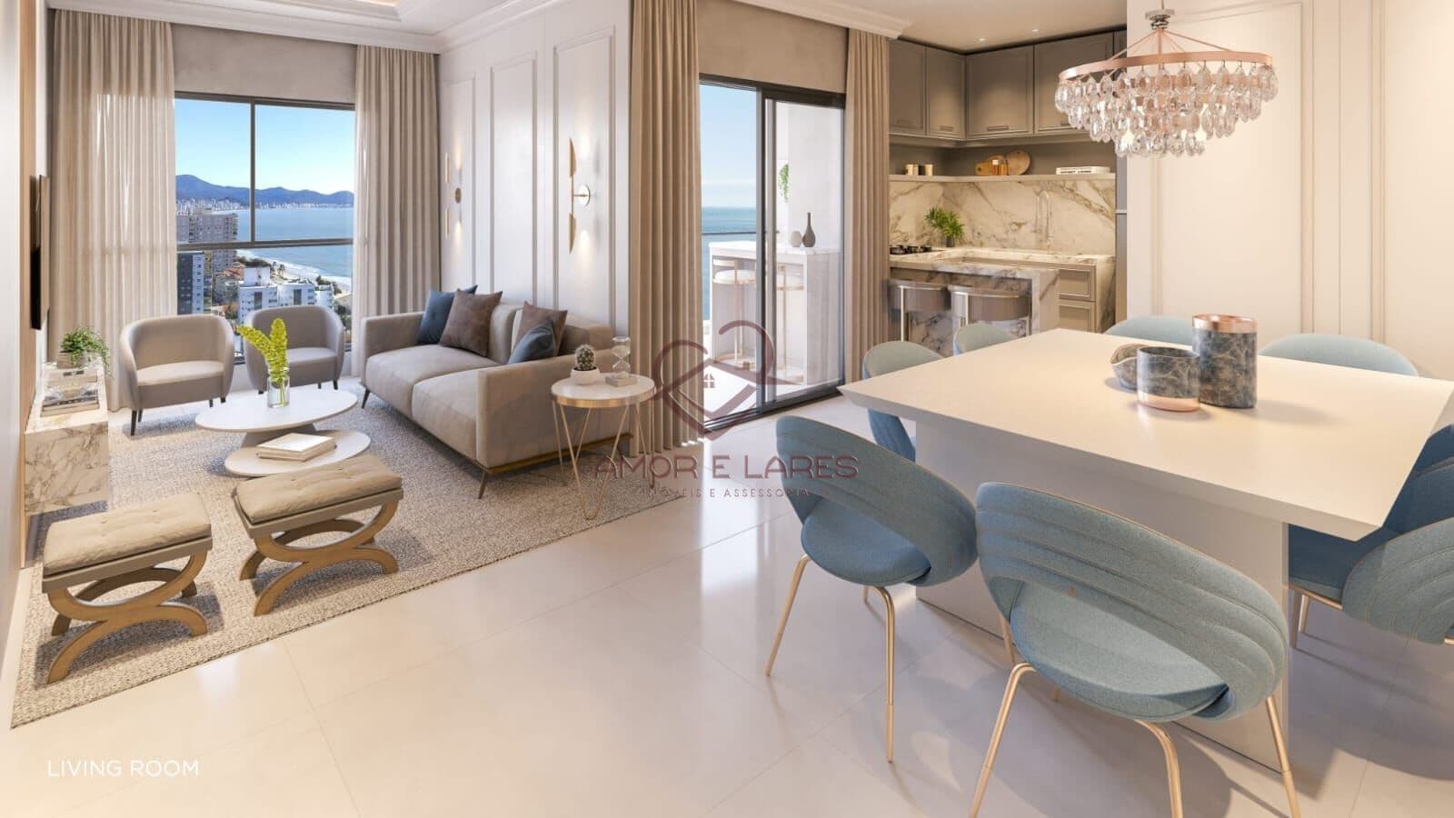 Apartamento à venda com vista para o mar e 3 suites em condomínio fechado na cidade de Porto Bello