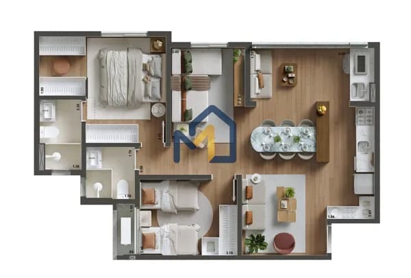 APARTAMENTO A VENDA LANÇAMENTO, 3 DORMITORIOS , 71m2, RUA JOSÉ COBRA , PARQUE INDUSTRIAL, SÃO JOSÉ DOS CAMPOS/SP