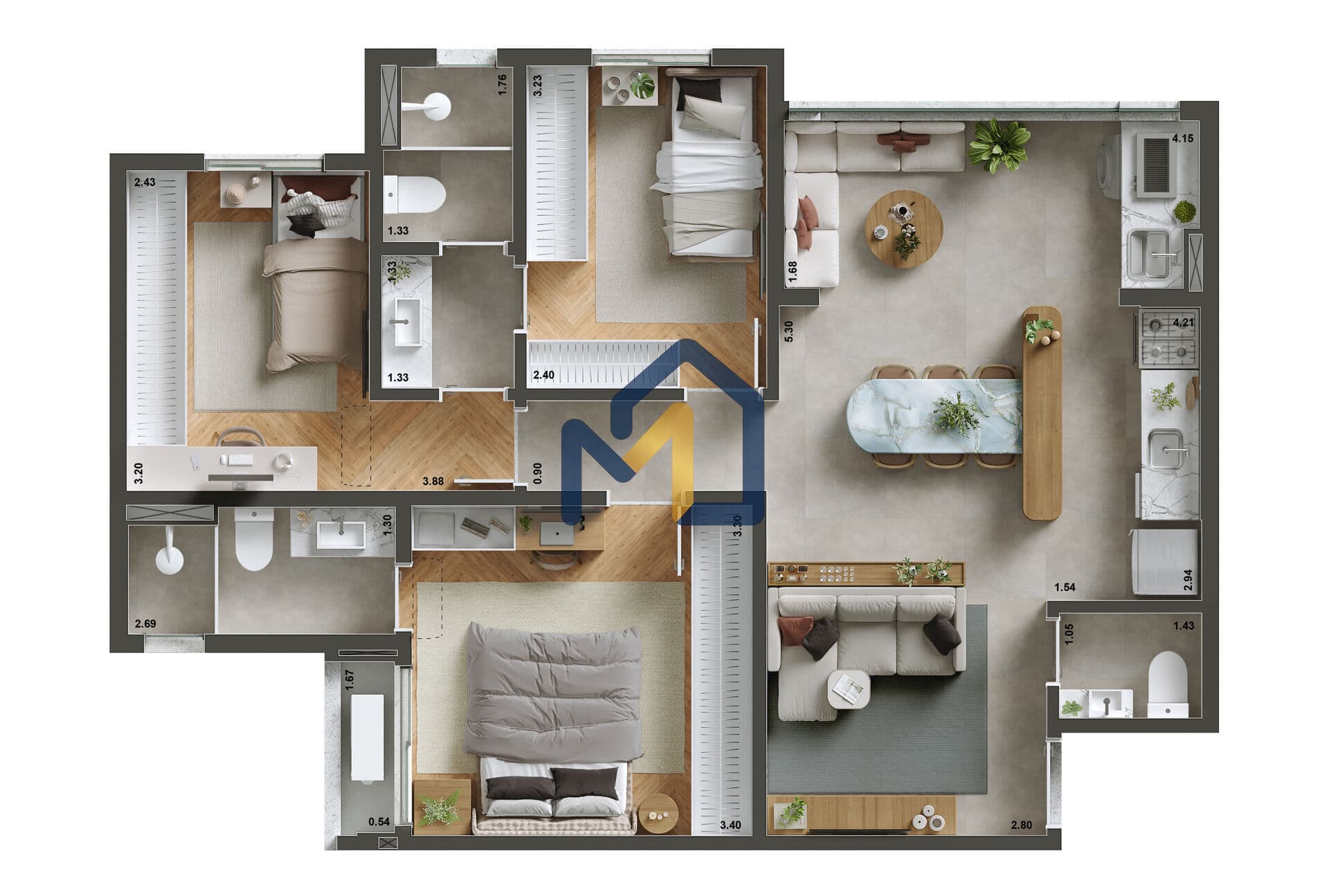 APARTAMENTO A VENDA LANÇAMENTO, 3 DORMITORIOS , 76m2, RUA JOSÉ COBRA , PARQUE INDUSTRIAL, SÃO JOSÉ DOS CAMPOS/SP.