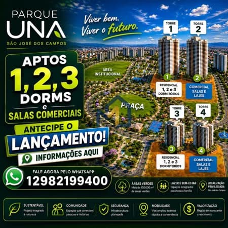 Parque UNA São José dos Campos: O Novo Bairro Planejado com Alto Potencial de Valorização no Jardim Aquarius