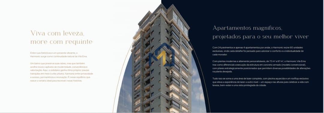 Breve lançamento Harmonic Vila Ema – Apartamentos de 2 e 3 dormsitórios, sofisticação, lazer completo e vista deslumbrante