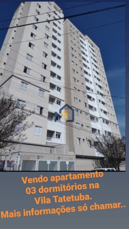 A VENDA LINDO APARTAMENTO, 63M², 3 DORMITORIOS 1 SENDO SUÍTE, VILA TATETUBA, SÃO JOSÉ DOS CAMPOS