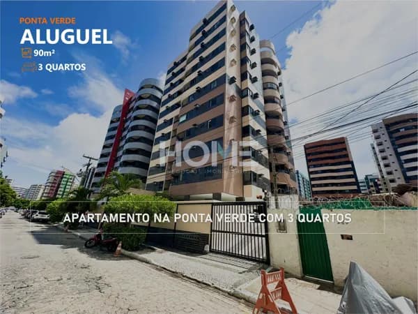APARTAMENTO COM 3 QUARTOS NA PONTA VERDE PARA ALUGUEL