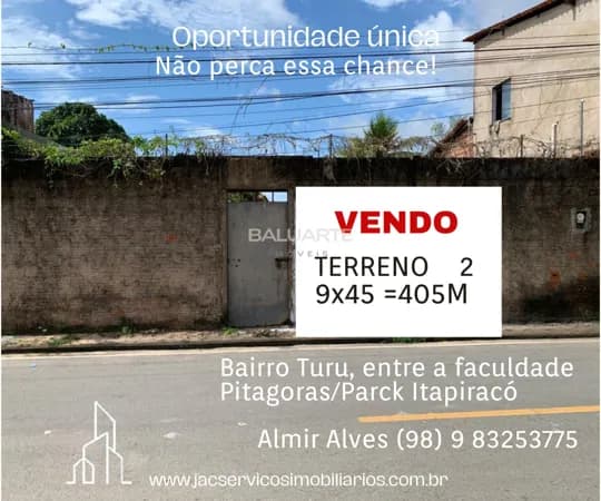 Vendo Galpão 144m² e Terreno 405m², no bairro turu, São luís - MA