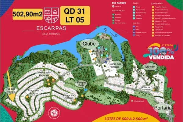 Lote com fundo para a mata no Escarpas Eco Parque