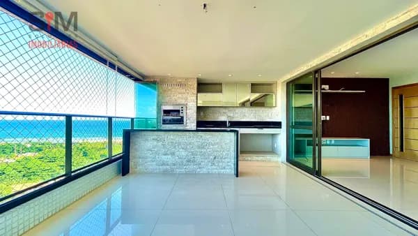 Apartamento 4/4 revertido para 03 suítes com sala e suíte ampliadas, vista mar, nascente, 151m2, 04 vagas, dependência e depósito a venda em Patamares