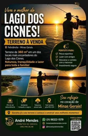 Terreno de 360 m2 no Balneário dos Cisnes em Felixlandia MG