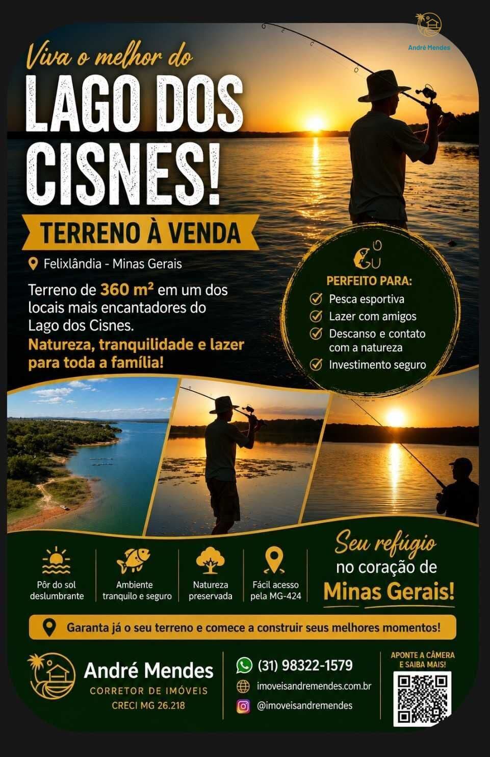 Terreno de 360 m2 no Balneário dos Cisnes em Felixlandia MG