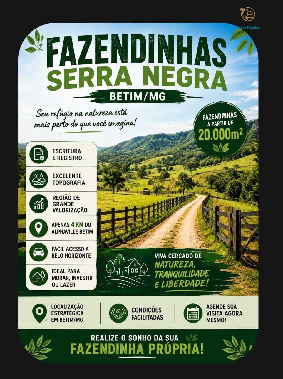 Fazendinha de 20 mil m2 em Betim