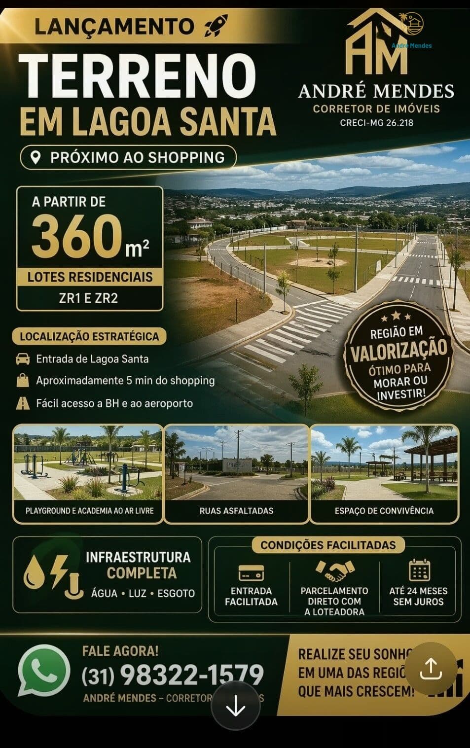 Terreno á Venda em Lagoa Santam proximo ao novo Shopping