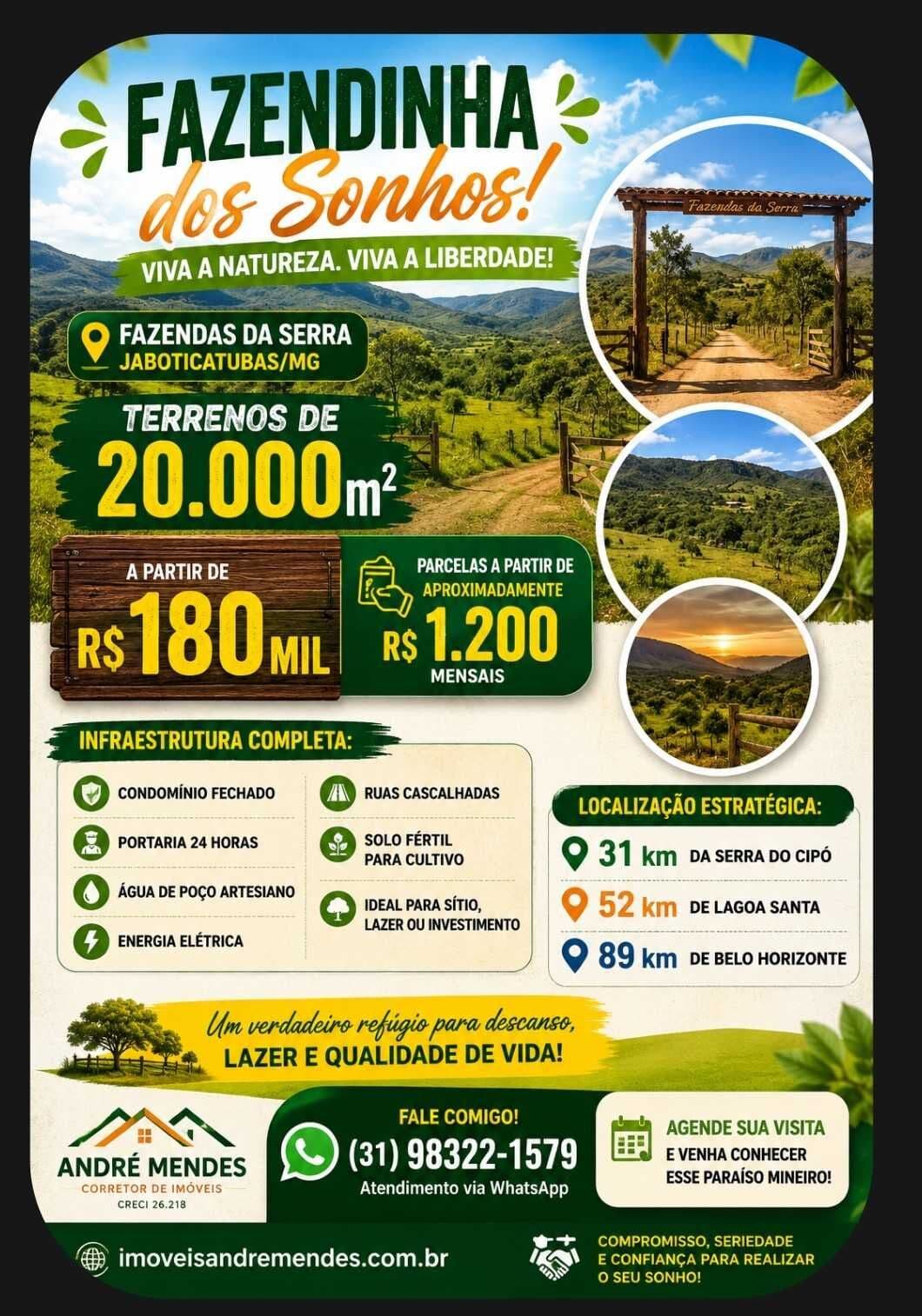 Fazendinha à Venda no Fazendas da Serra, Jaboticatubas MG