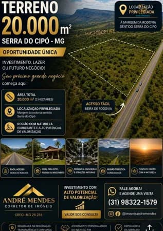 🏡 Fazendinha à Venda – 20.000 m² | Jaboticatubas – MG 🌟 Oportunidade Única para Investimento, Lazer ou Comércio!