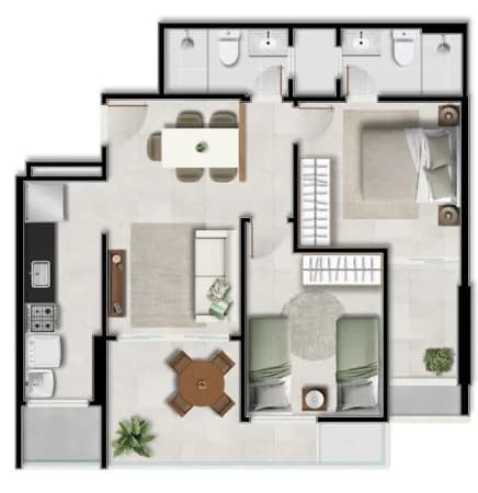 Dijon Residence - 2 quartos - Lazer completo - Alto Padrão.