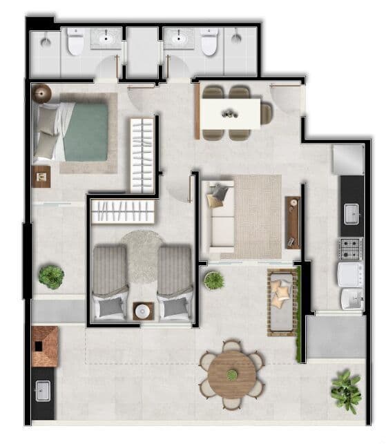 Garden 2 quartos com suíte , conheça o Dijon - Alto Padrão
