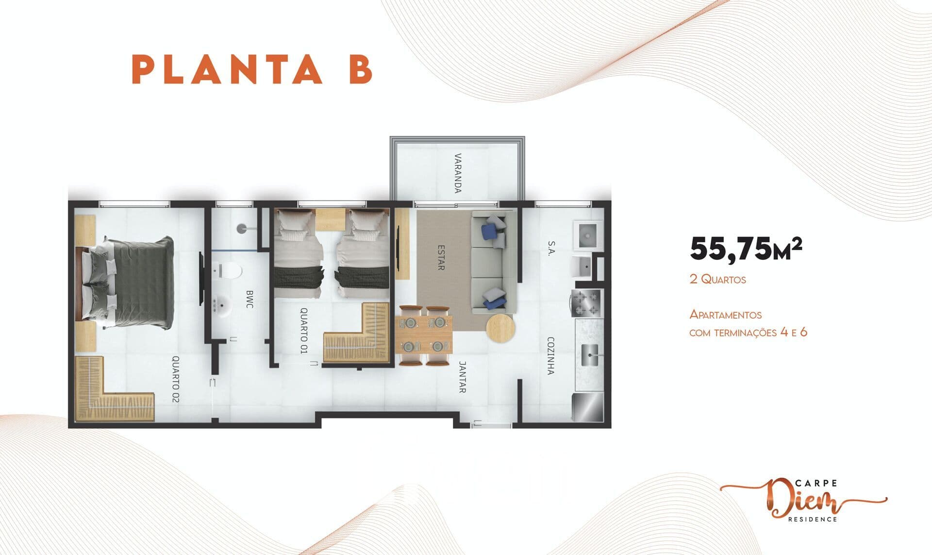 APARTAMENTO À VENDA COM 2 QUARTOS, 55M² NO MONTE CASTELO