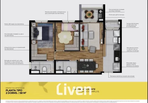 APARTAMENTO À VENDA COM 2 QUARTOS, 58M²