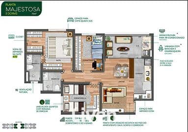 APARTAMENTO À VENDA, 3 QUARTOS, 70 M²!!