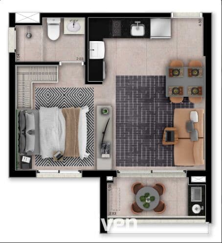 APARTAMENTO À VENDA, 1 QUARTO, 33 M²!!