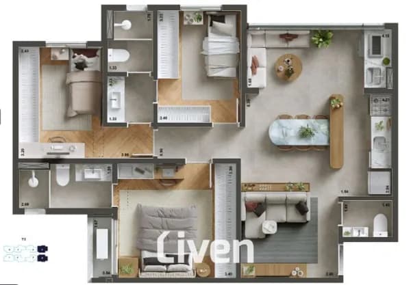 APARTAMENTO À VENDA, 3 QUARTOS, 76 M²!!
