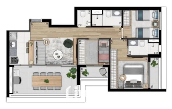 APARTAMENTO À VENDA COM 3 QUARTOS, 79M²
