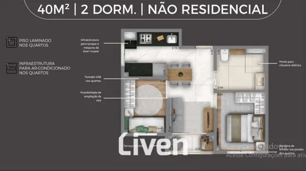 STUDIOS À VENDA COM 2 QUARTOS, 40M²