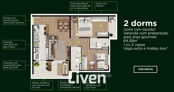 APARTAMENTO À VENDA COM 2 QUARTOS, 64M² NO BAIRRO PARQUE INDUSTRIAL