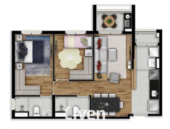 APARTAMENTO À VENDA, 2 QUARTOS, 58 M²!!