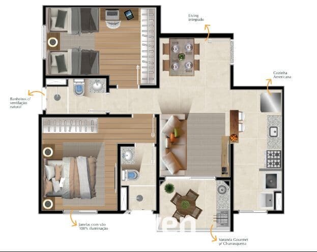 APARTAMENTO À VENDA COM 2 QUARTOS, 58 M² - JACAREÍ!!
