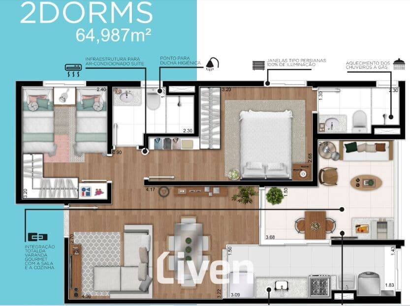 APARTAMENTO À VENDA COM 2 QUARTOS, 64 M² - JARDIM SATÉLITE!!