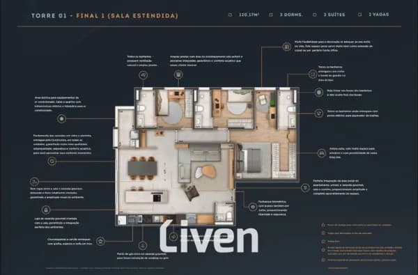 APARTAMENTO À VENDA, 3 QUARTOS, 120 M²!!