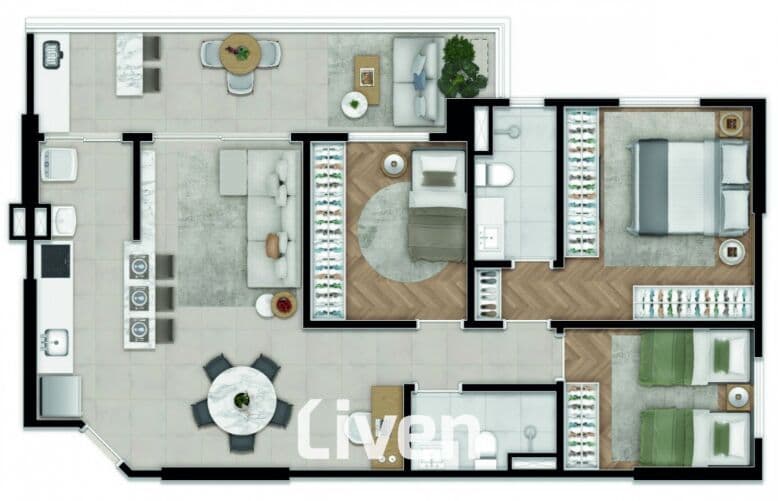 APARTAMENTO À VENDA COM 3 QUARTOS, 92 M² - JARDIM AQUARIUS!!