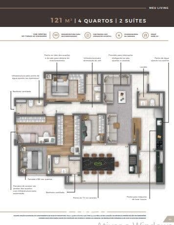 APARTAMENTOS À VENDA COM 4 QUARTOS, 121M²