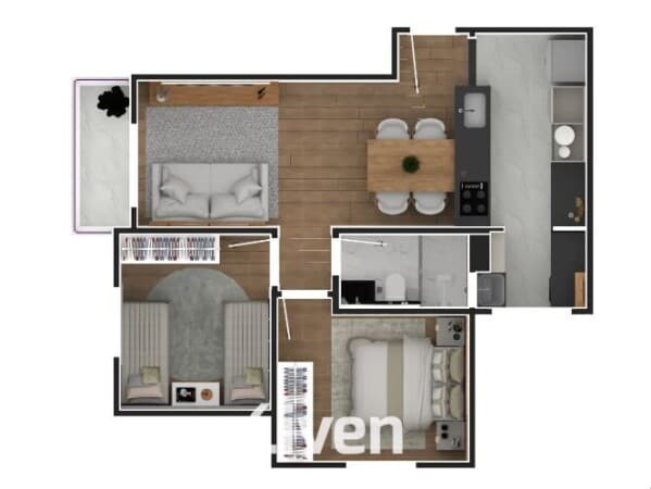 APARTAMENTO À VENDA COM 2 QUARTOS, 52M²