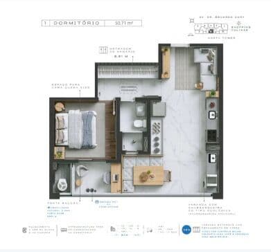 APARTAMENTO À VENDA COM 1 QUARTO, 50 M² - JARDIM DAS COLINAS!!